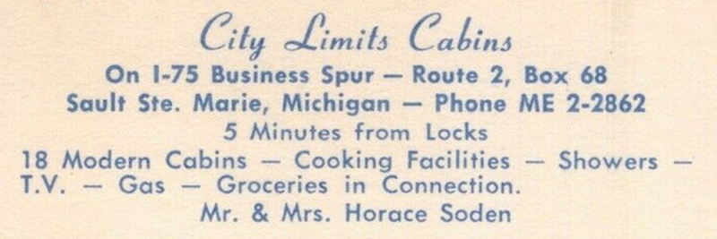 City Limits Cabins - Vintage Postcard